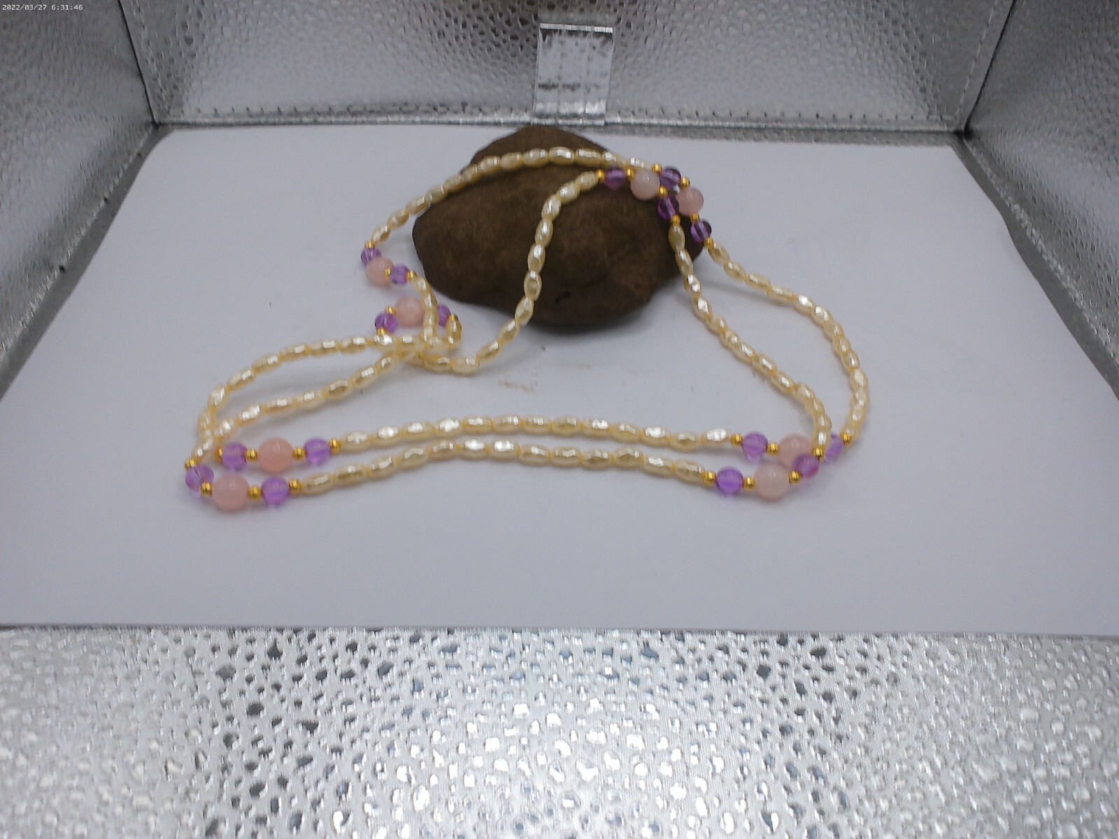 Natural 9-10mm Pink Baroque Freshwater Real Pearl Long Necklace 36"