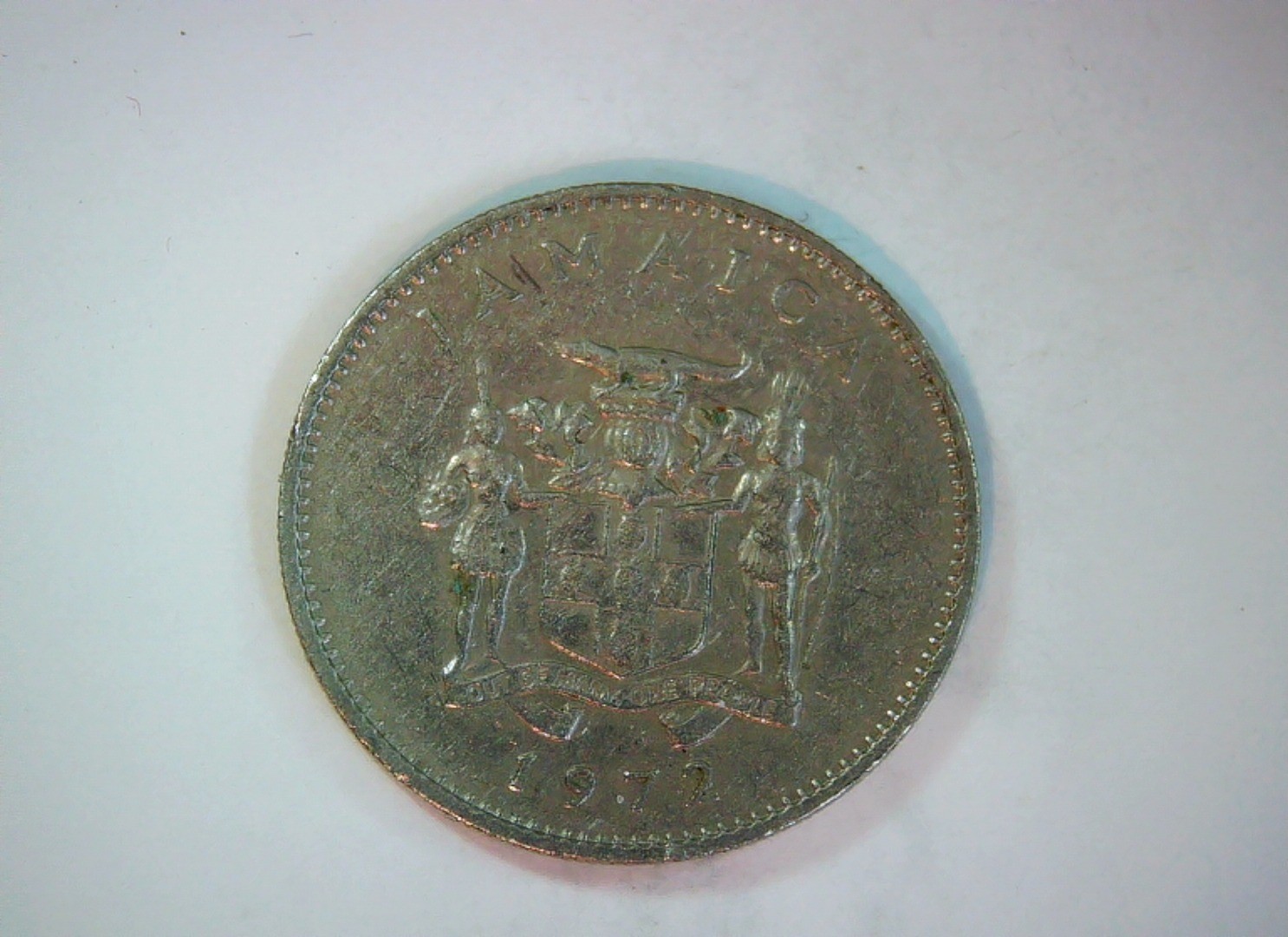 Jamaica 1972 10 Cents Jamaica 10 Cents (coat of arms / floral sprig) Coin