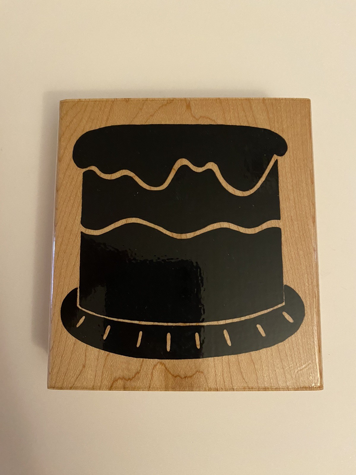 JRL Design S325 Celebrate With Cake Large Wood Mounted Rubber Stamp RS3