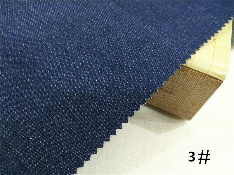 Classic Blue Cotton Denim Fabric DIY Bag Material Cloth Jeans Trouser Soft Solid