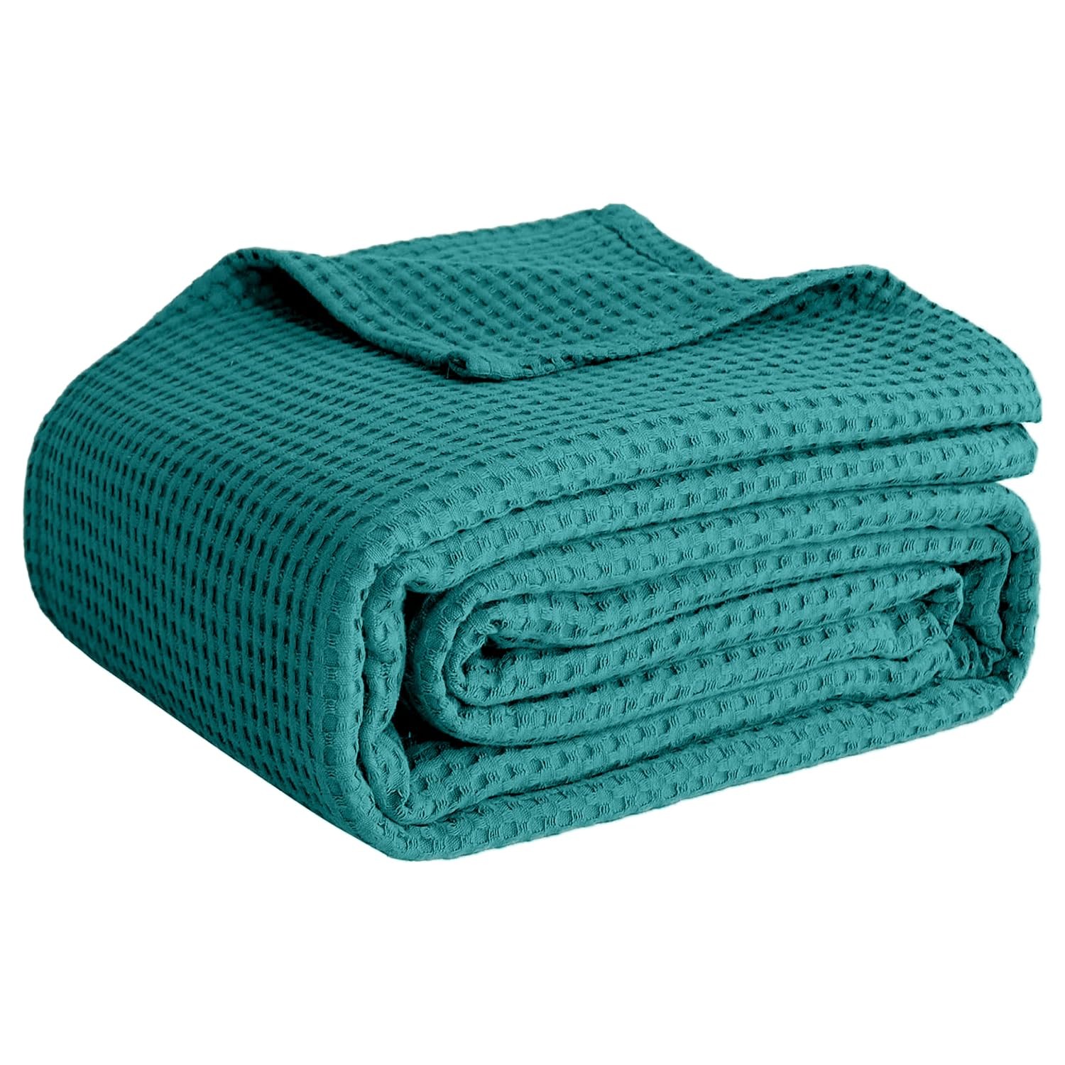 100% Cotton Blankets for Bed  Waffle Weave Blankets for Summer, Lightweight a...