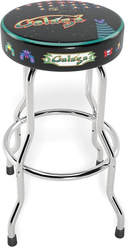 Brand New Arcade1Up Galaga Metal Adjustable Stool – Retro Arcade Pub Chair