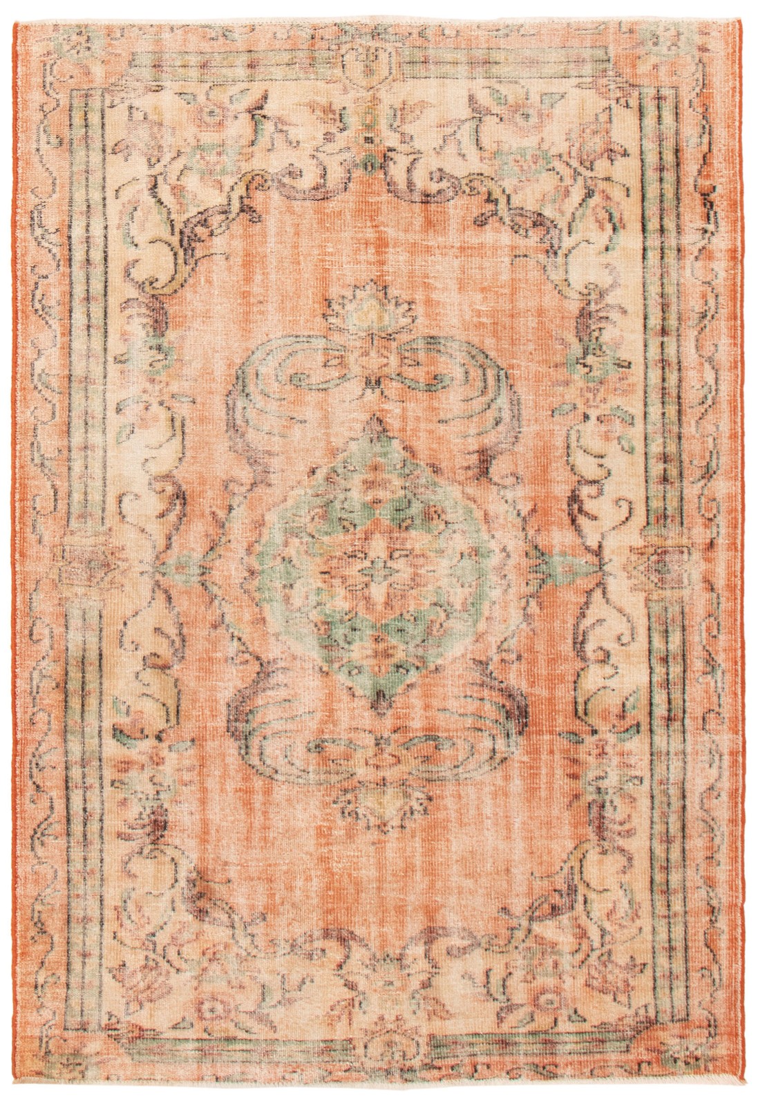 Traditional Vintage Hand-Knotted Area Rug 5'9" x 8'4" Oriental Wool Carpet