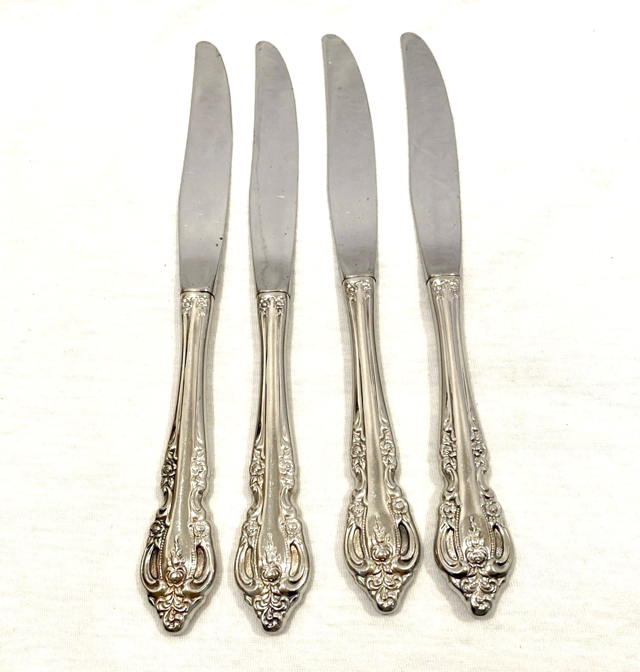 Oneida Community Stainless Brahms Dinner Knives 9 1/8” Flatware Set Of 4