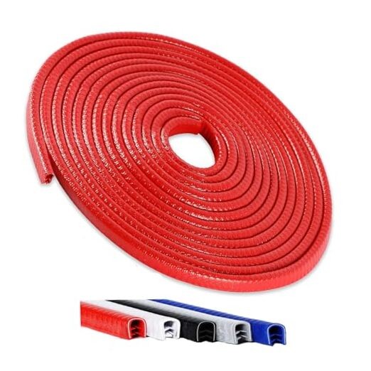  16.5FT(5M) Universal Car Door Edge Protector Guards, No-Glue 16.5Ft Red