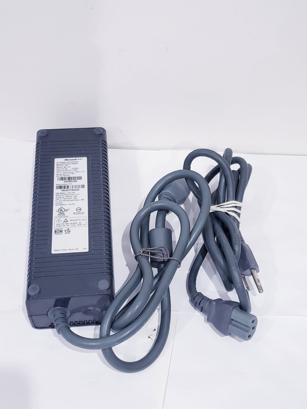 Official Microsoft Xbox 360 AC Power Supply Adapter DPSN-186CB A 