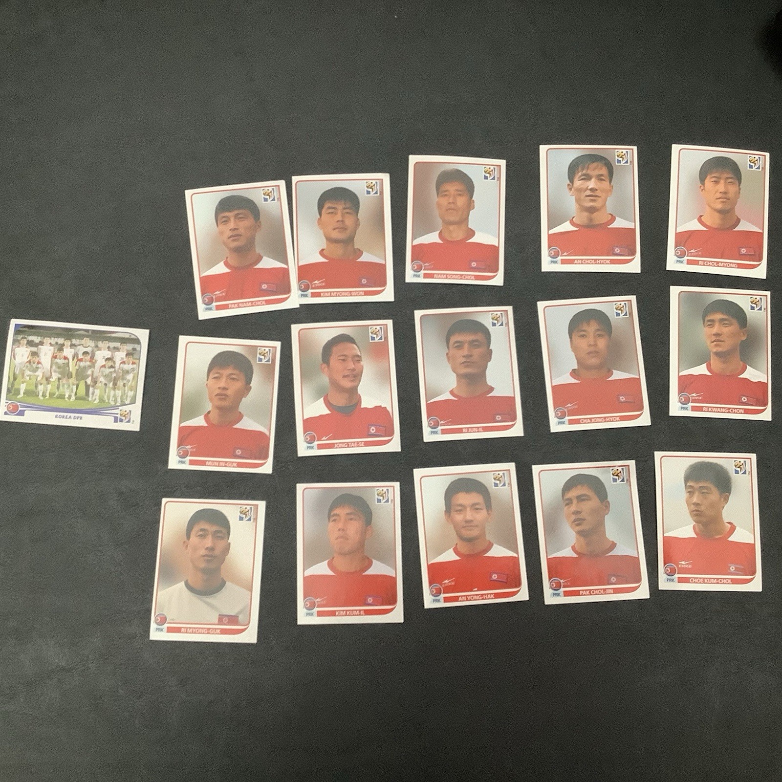 North Korea National Team - Panini FIFA World Cup 2010 stickers Lot Of 16