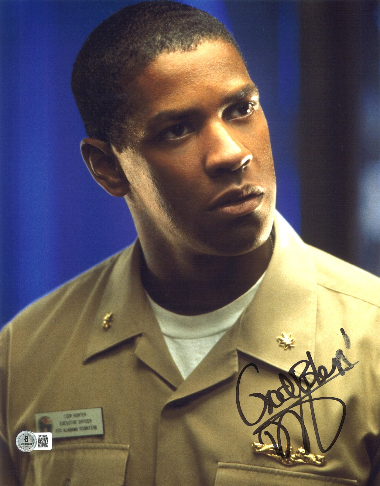 DENZEL WASHINGTON SIGNED AUTOGRAPH CRIMSON TIDE 11X14 PHOTO BECKETT BAS