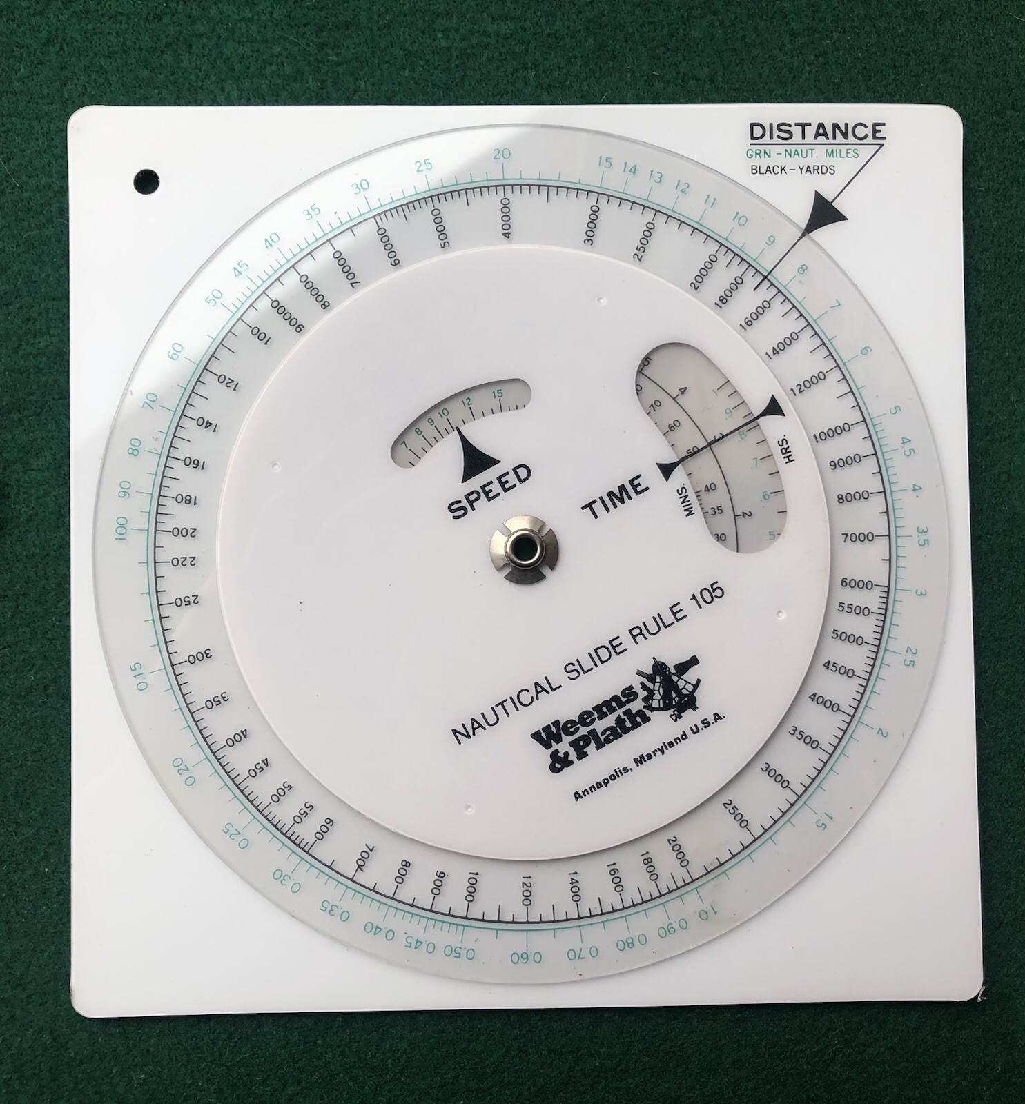 Weems & Plath Nautical Slide Rule 105 Marine Maritime Navigation Speed Time