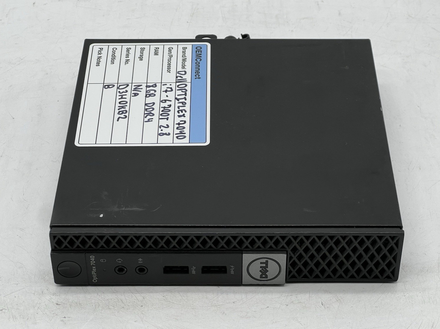 Dell OptiPlex 7040 MFF, i7-6700T CPU @ 2.80GHz, 8GB RAM-No HDD/OS/Adapter