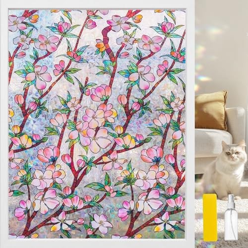 Window Privacy Film Rainbow Film Stained Glass 3D Static Cling Decorative 