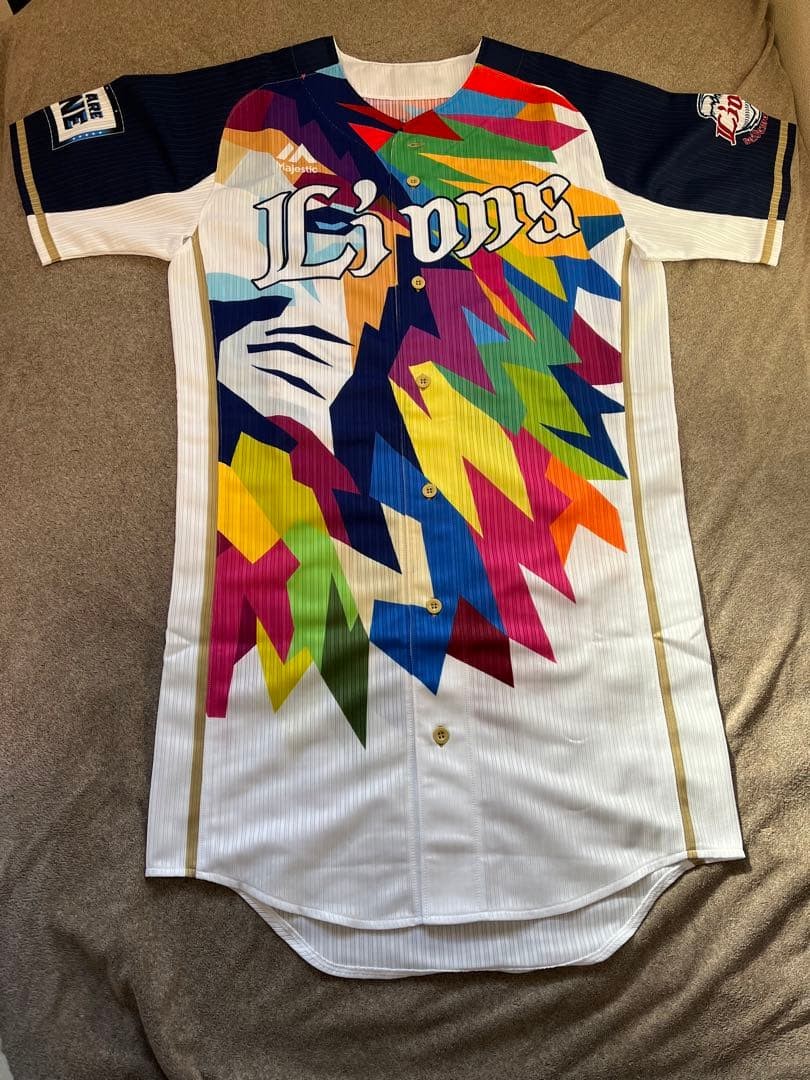 Seibu Lions Masato Kumashiro Signed Rainbow Game-Worn Jersey 2021 #58 Used