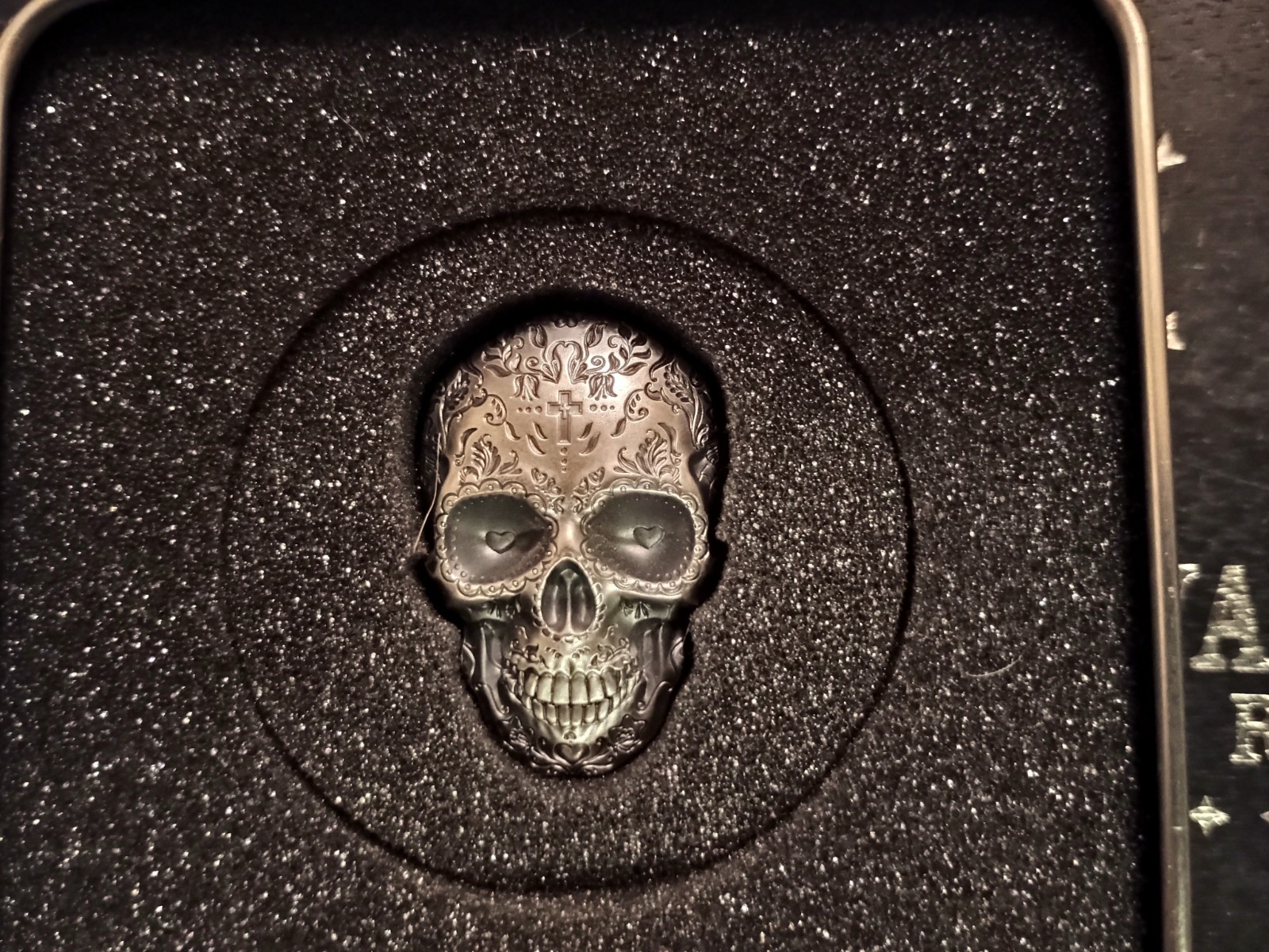 2018 Palau La Catrina Skull 1 oz .999 Silver Coin~ Day of the Dead With COA BOX