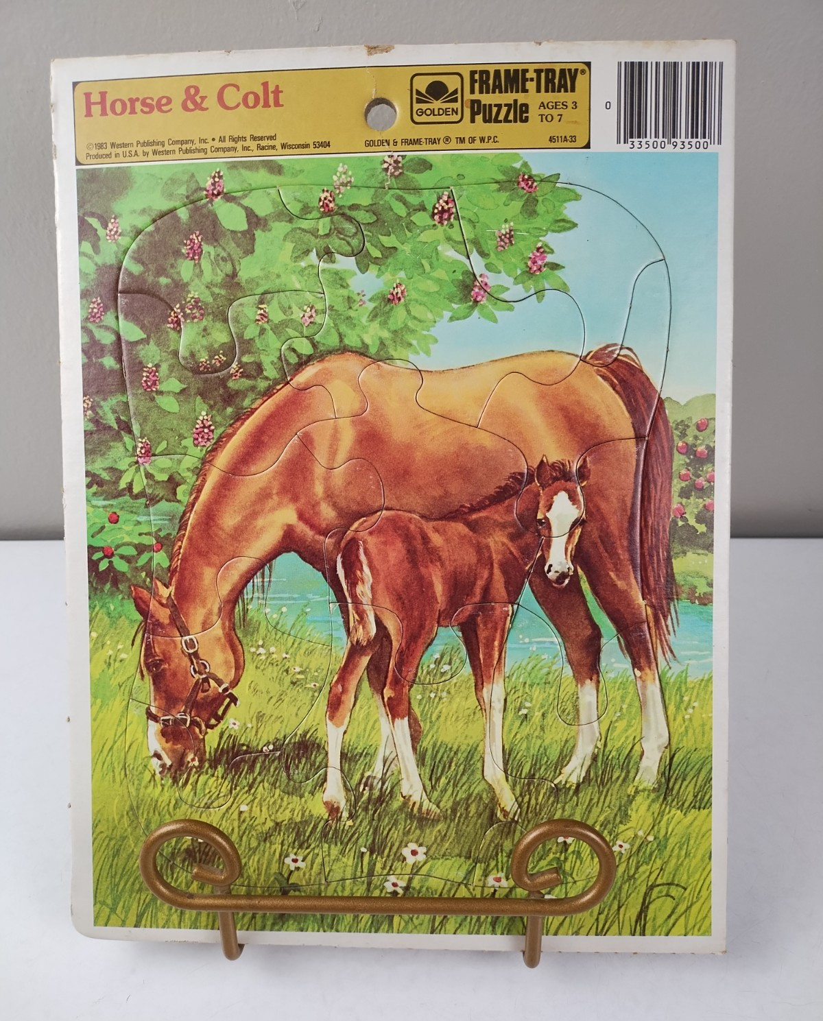 Horse & Colt Golden Frame-Tray Puzzle 12Pc Western Publishing Vintage Toys 1983