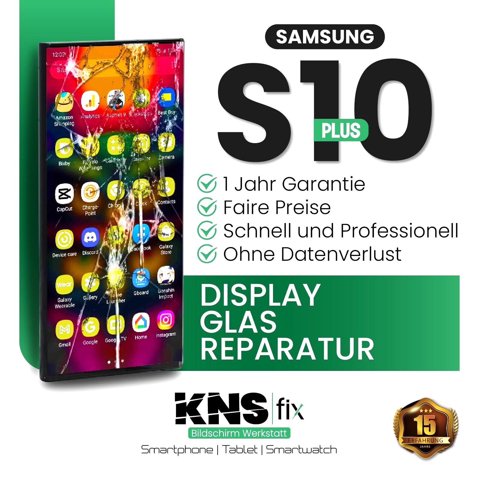 Samsung S10 Plus Display Front Glass Repair Exchange Eb 24 Hours