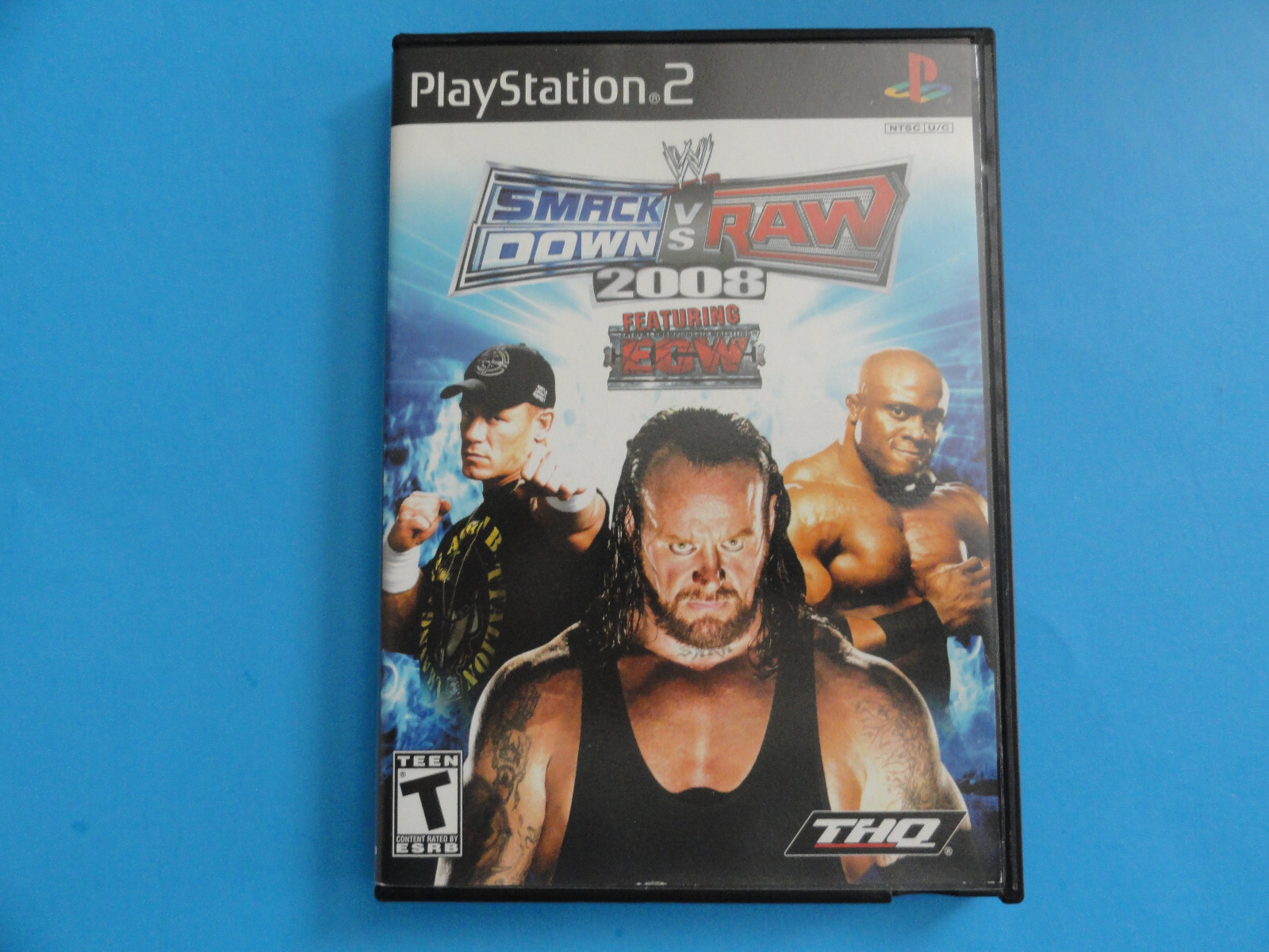 PS2 WWE SMACKDOWN VS RAW 2008 - ORIGINAL COVER ART IN BLOCKBUSTER VIDEO CASE