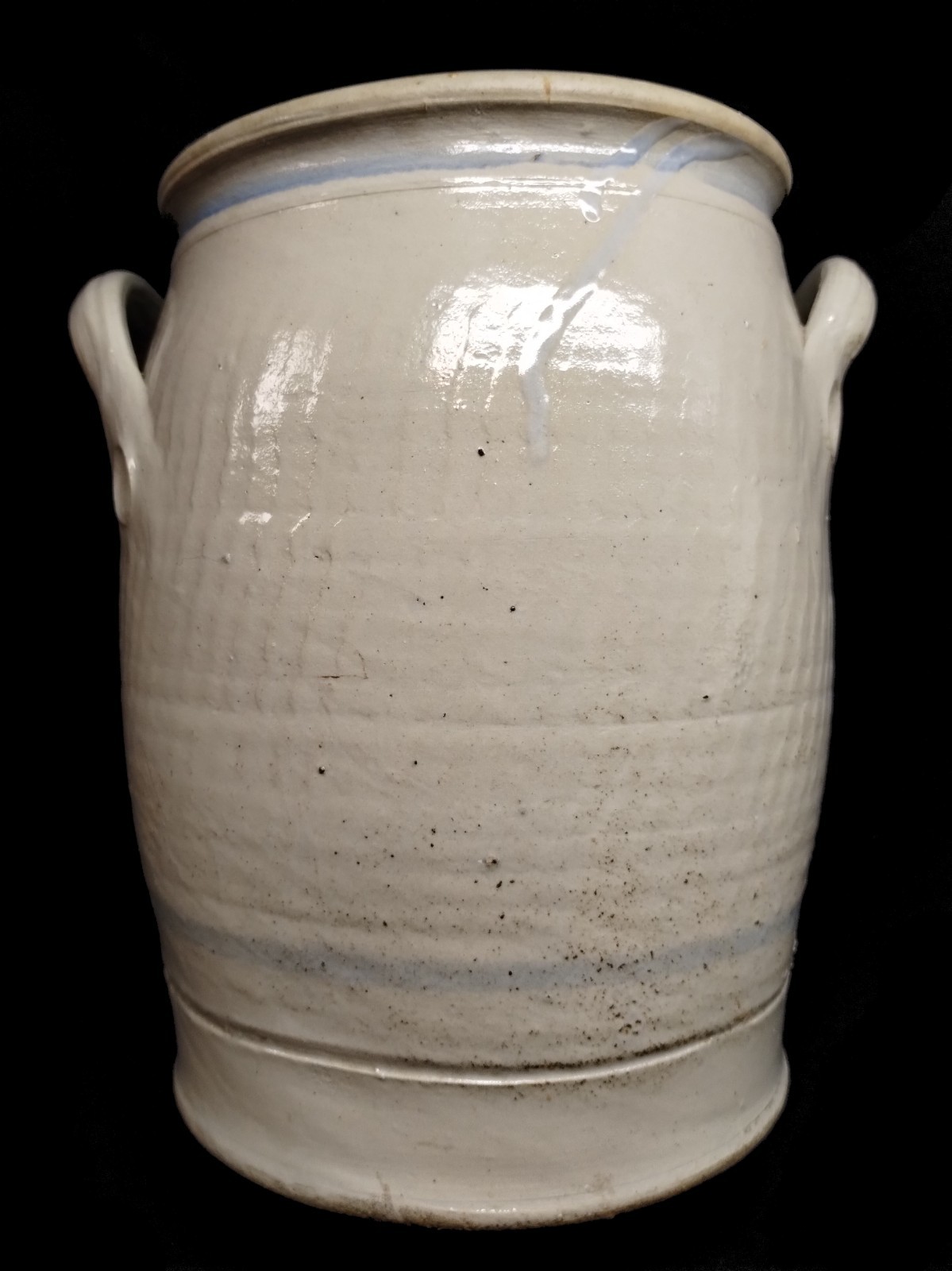 Nice Old 8 Quart/2 Gallon Open Handle Stoneware Jar/Container