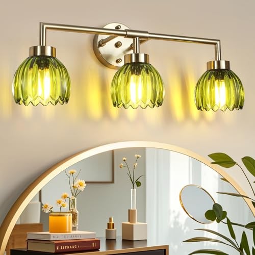  Bathroom Light Fixtures, 3-Light Brushed Gold Bathroom Vanity Gold-3 Light
