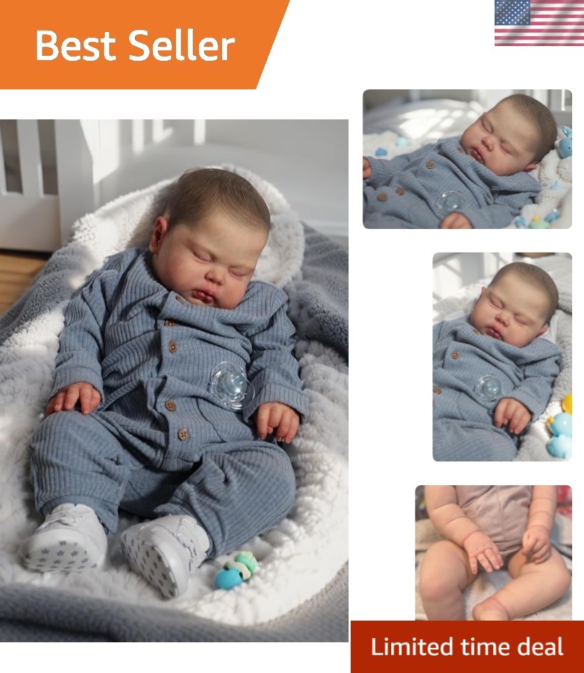 24 Inch Pickle Newborn Vinyl Baby Sleeping Doll Realistic Lifelike Reborn Dol...