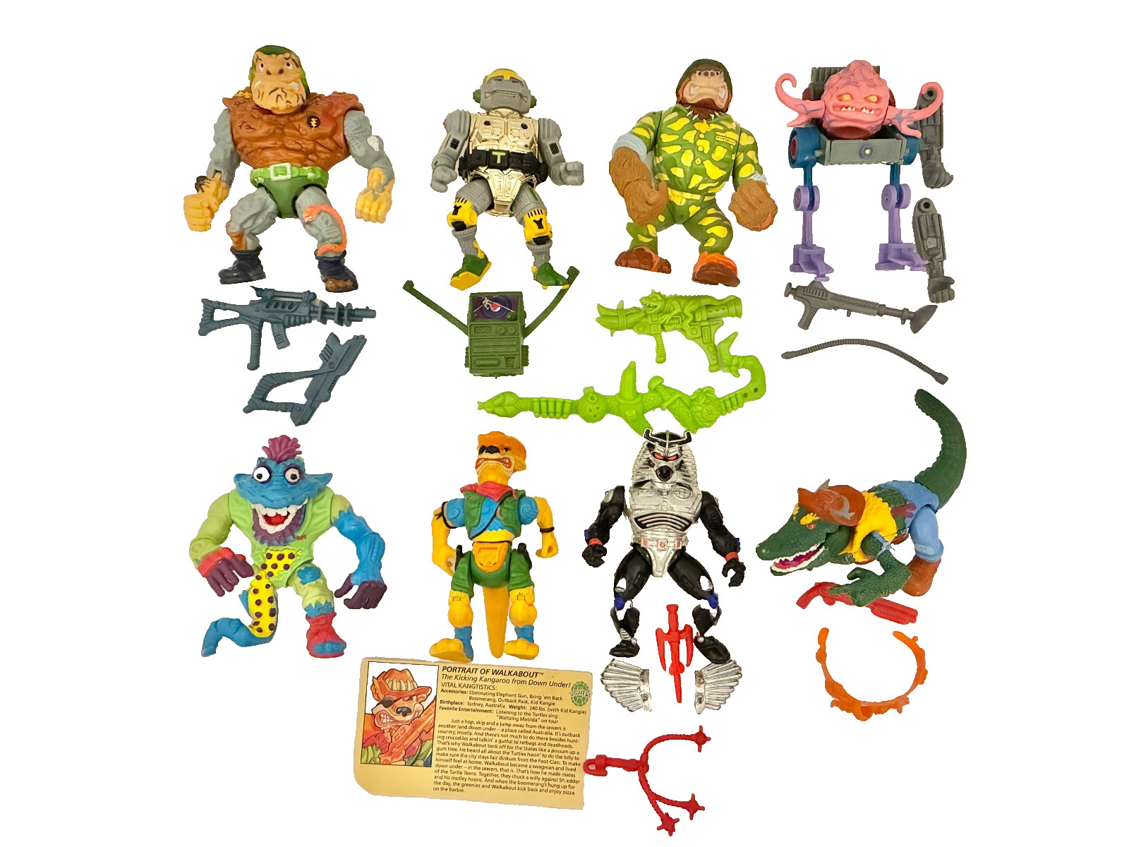 Vtg TMNT Krang Chrome Dome Metalhead Wyrm Traag Teenage Mutant Turtle Lot