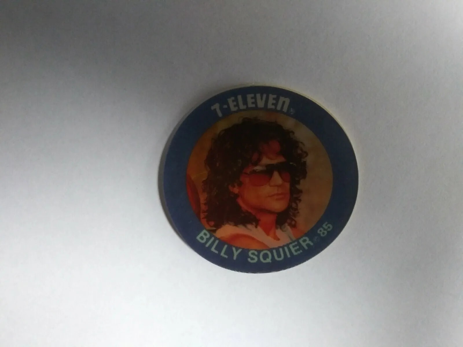 Billy Squier Vintage 1985 RaRe New Lenticular 7-11 Slurpee Sticker Disc