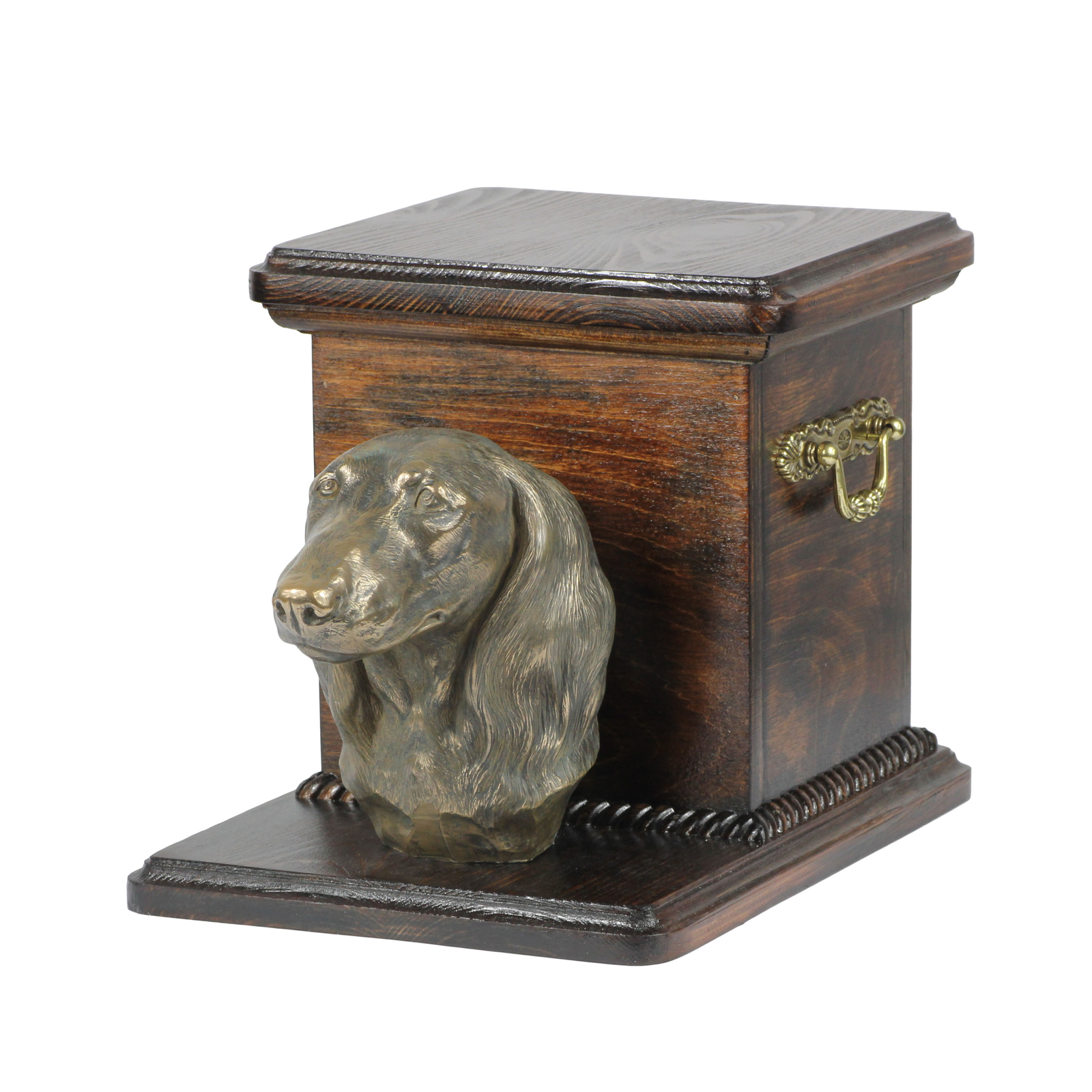 Dachshund Longhair Holzurne With Dog Art-Dog