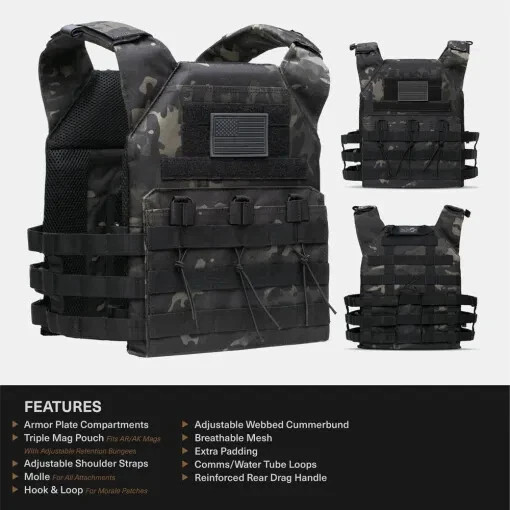 Tacticon Armament | BattleVest V2 Plate Carrier Multicam Black