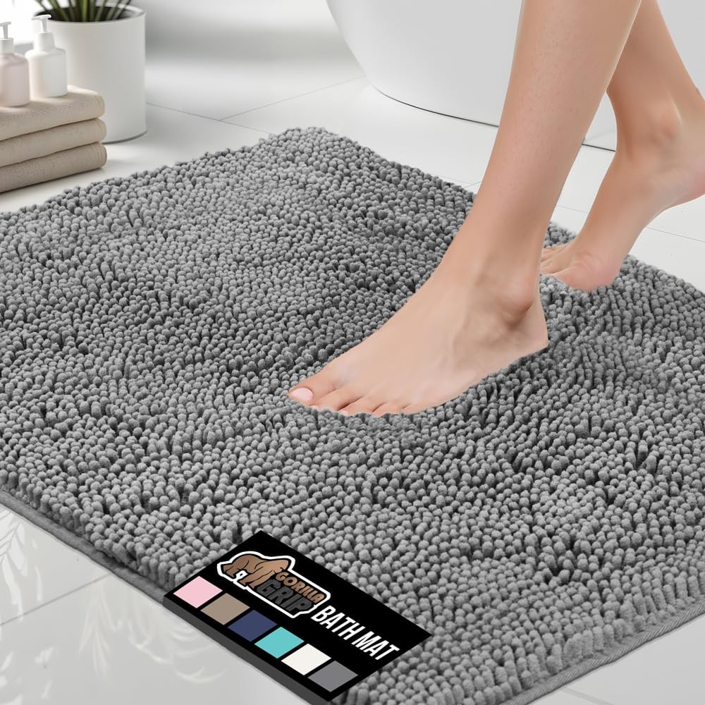 Bath Rug Mat 30 x 20 Thick Soft Absorbent Chenille Gorilla Grip 30x20 Quick