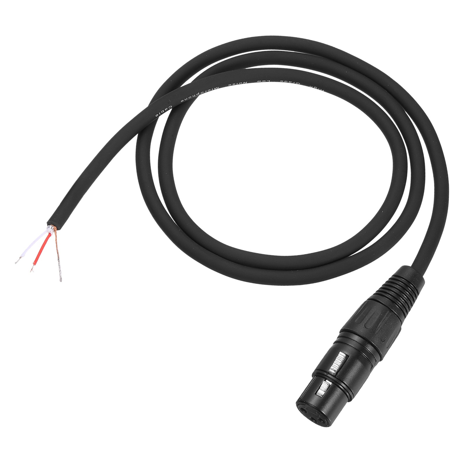 3feet XLR Microphone Open End Cable, 3Pin Female Cable Pigtail Bare Wire, Black