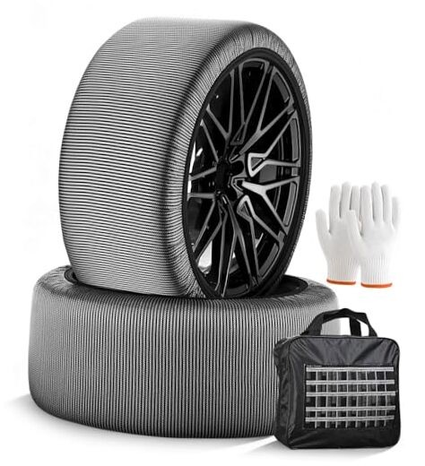 Snow Socks for Tires - Auto Accessories Ultimate Grip Alternative for 2XLarge
