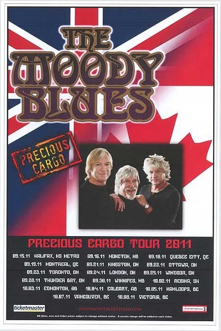 The Moody Blues Precious Cargo Tour 2011 Concert Poster Rock 12x8in Metal Sign