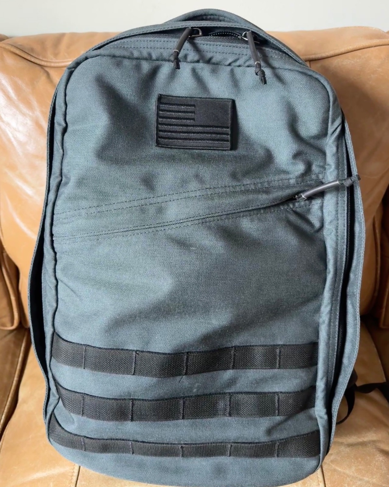 EUC Goruck GR1 USA 21L Backpack in Steel w/ QAP and Custom Luggage Passthrough