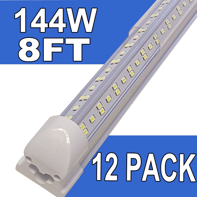 8ft Led Garage Lights Led Shop Light 8ft 144w Led School Light 6500k 12pack Led