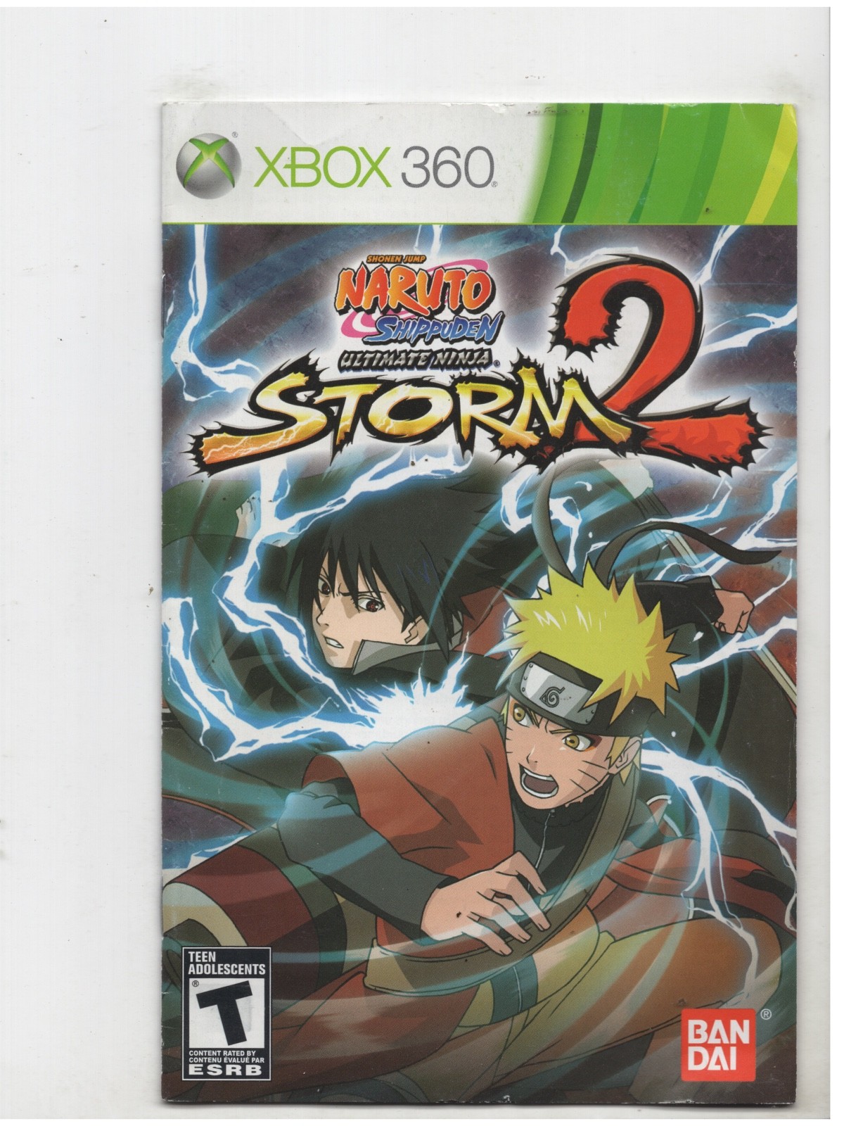 Naruto Ultimate Ninja Storm 2 Xbox 360 Manual Only Authentic Original