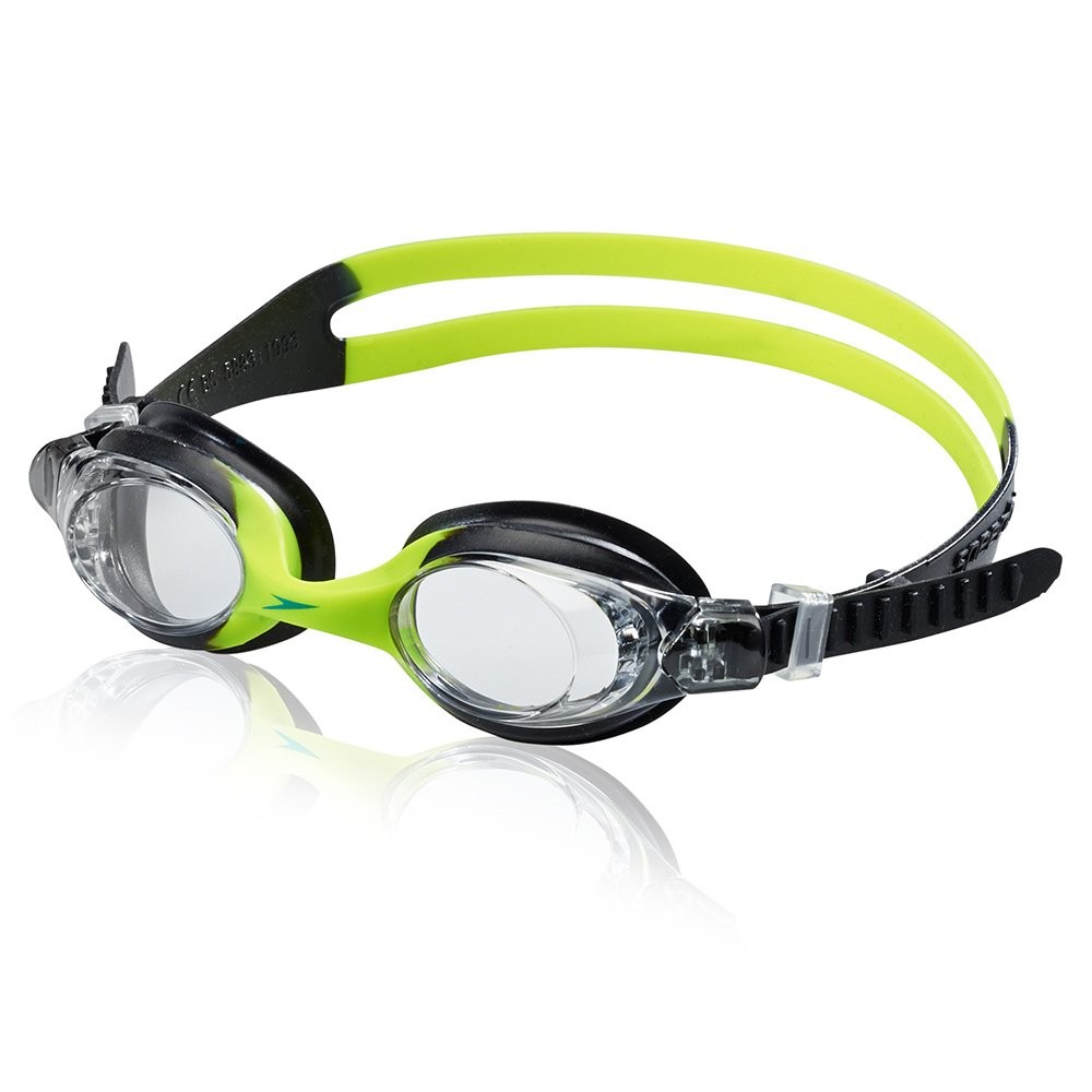 Swim Goggles Unisex Child Ages 3-8 Black Green One Size Speedo
