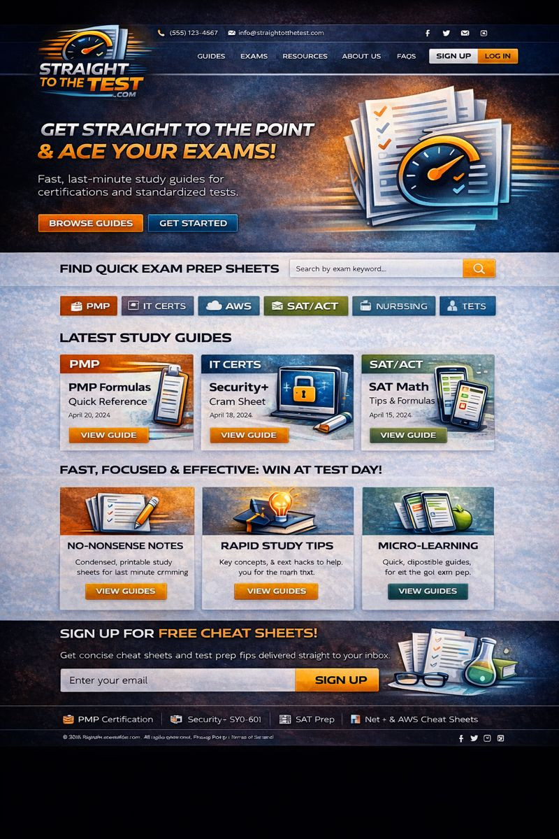 StraightToTheTest.com – Exam Prep, Study Guides & Test Prep Domain