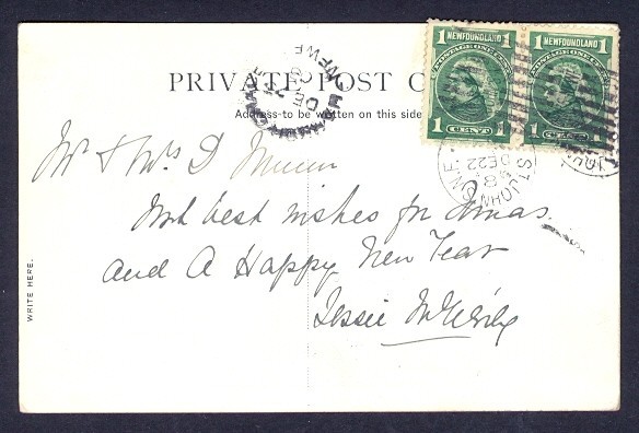 NEWFOUNDLAND #80 PR 1903 ICEBERG PPC ST JOHN'S/HARBOR GRACE