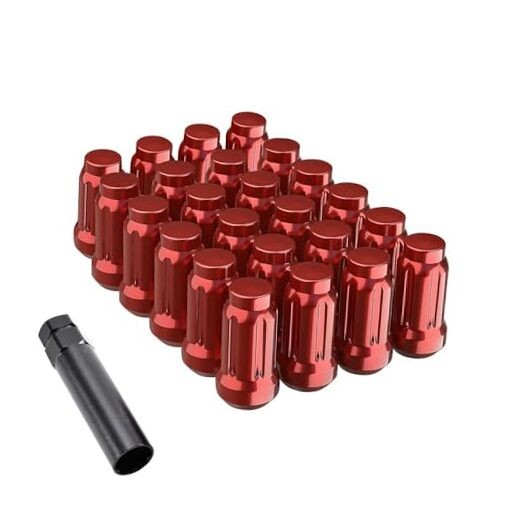 1/2"-20 Spline Lug Nuts,  24 Pack 1.38" Tall 3/4" Hex Conical Seat Closed End 