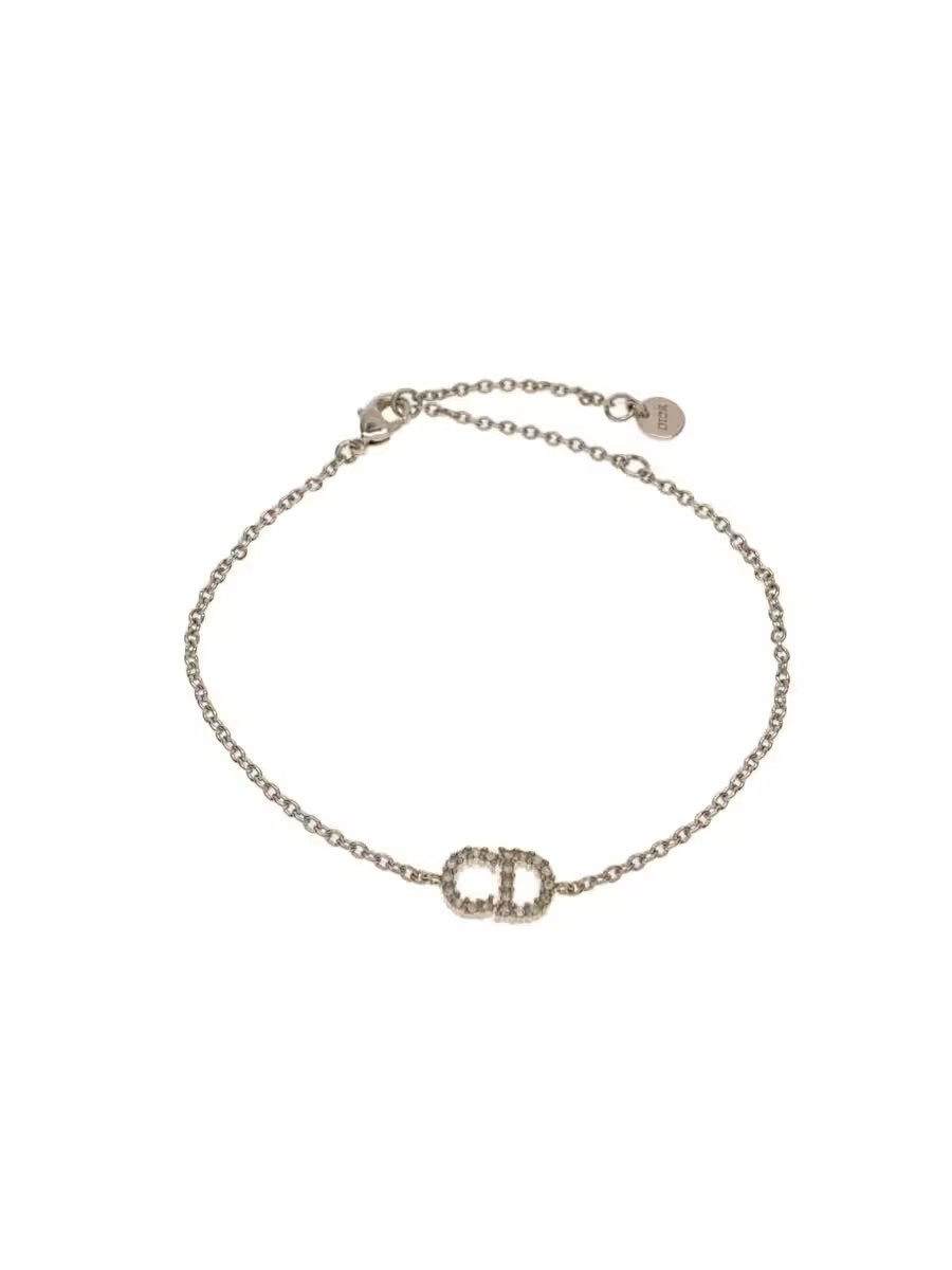 Christian Dior Clair D Lune Cd Logo Bracelet Silver Color Stone Slv Ladies M1n41