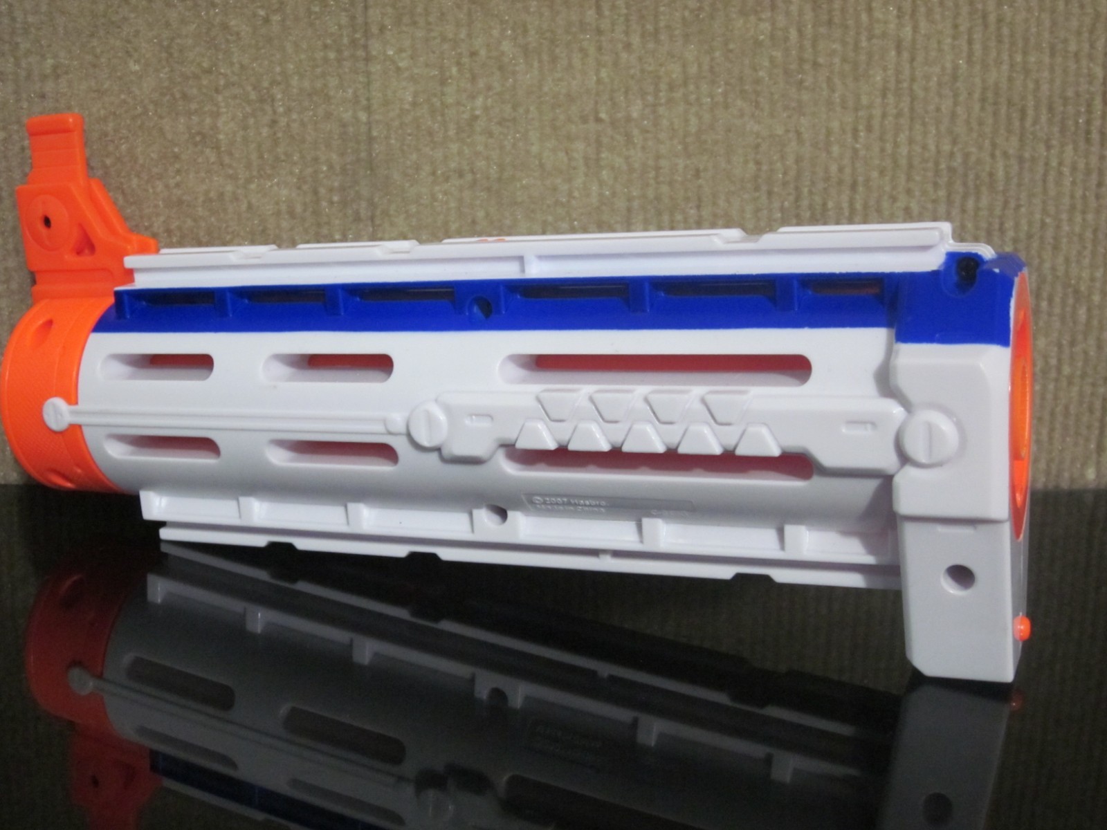Nerf N-Strike Elite White & Blue Retaliator Barrel Extension C-015G 2007 Hasbro