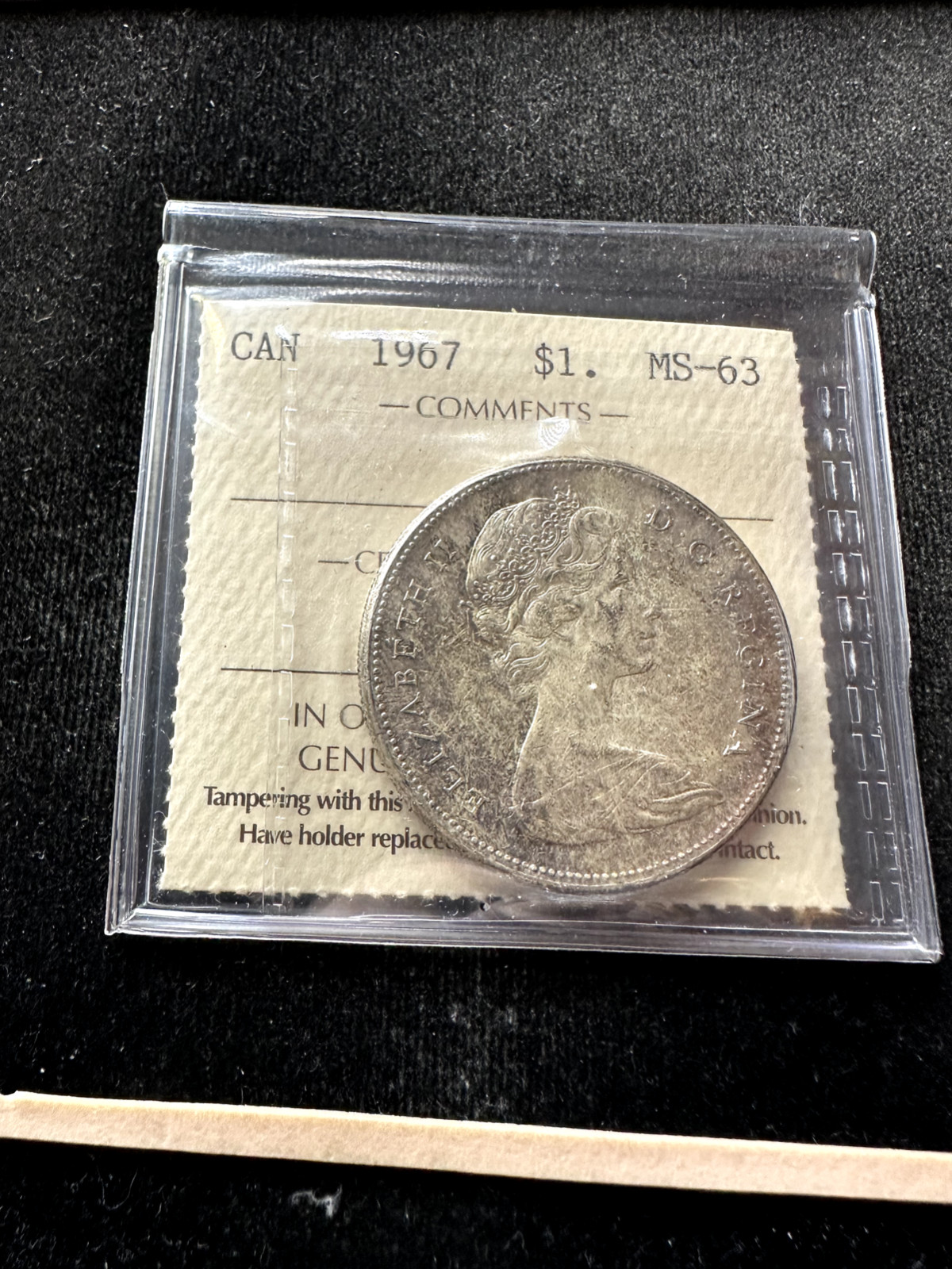 1967   ICCS Graded Canadian Silver Dollar **MS-63** # FY 571
