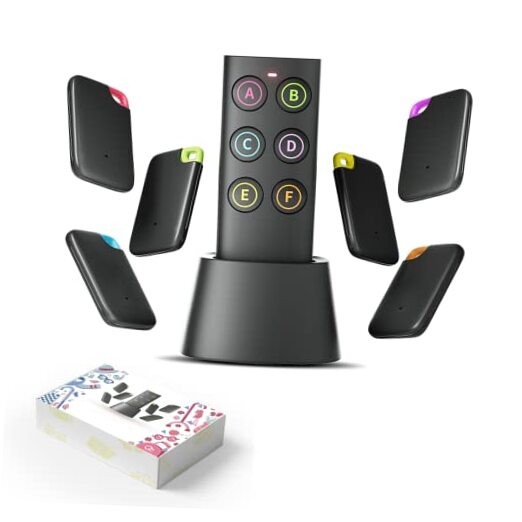  Key Finder-Easy-to-use Anti-Loss Device with 6 Color-Coded Receivers and Rf 