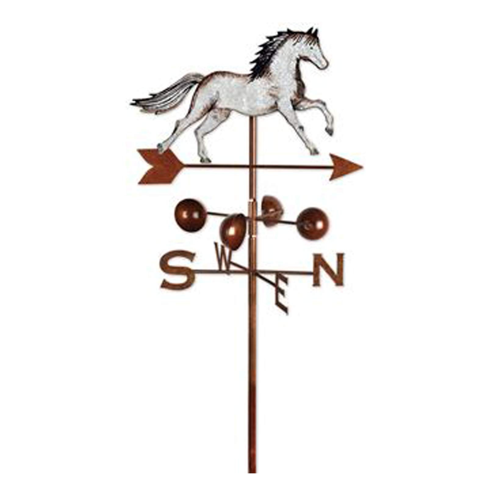 92899 Metal Weathervane Garden Stake Wind Spinner Yard Decoration, Silver