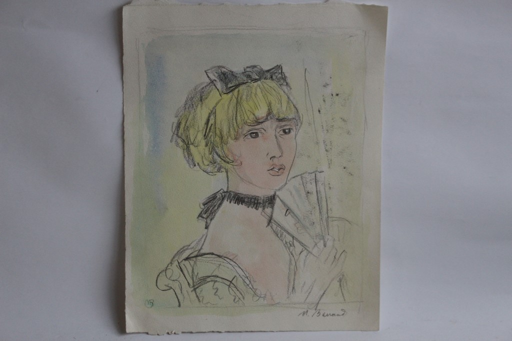 Original drawing by Maurice BARRAUD, watercolor and charcoal (36273)