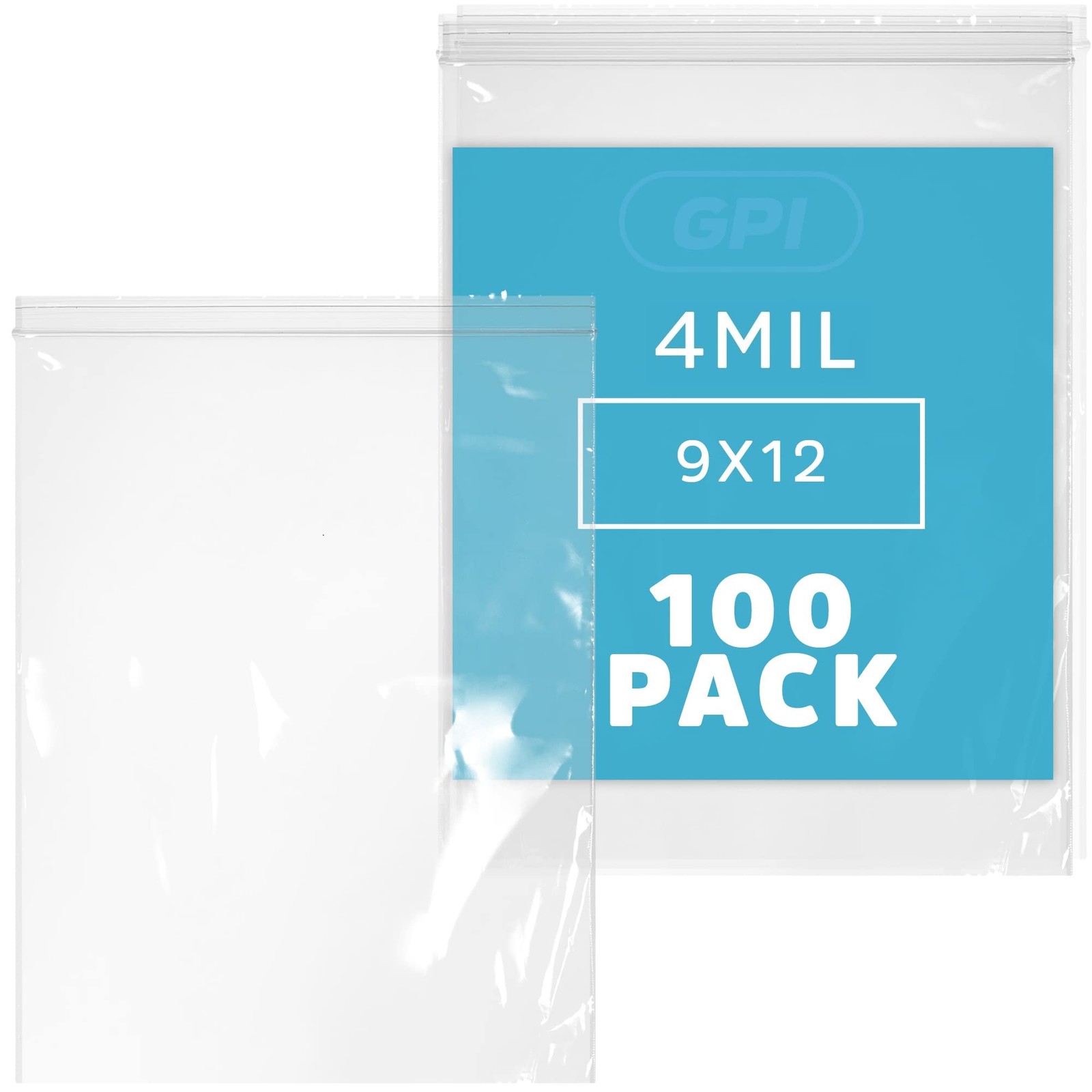 9" x 12" Heavy-Duty Zip Bags - 500 Count - Clear Plastic Reclosable Zipper Ba...