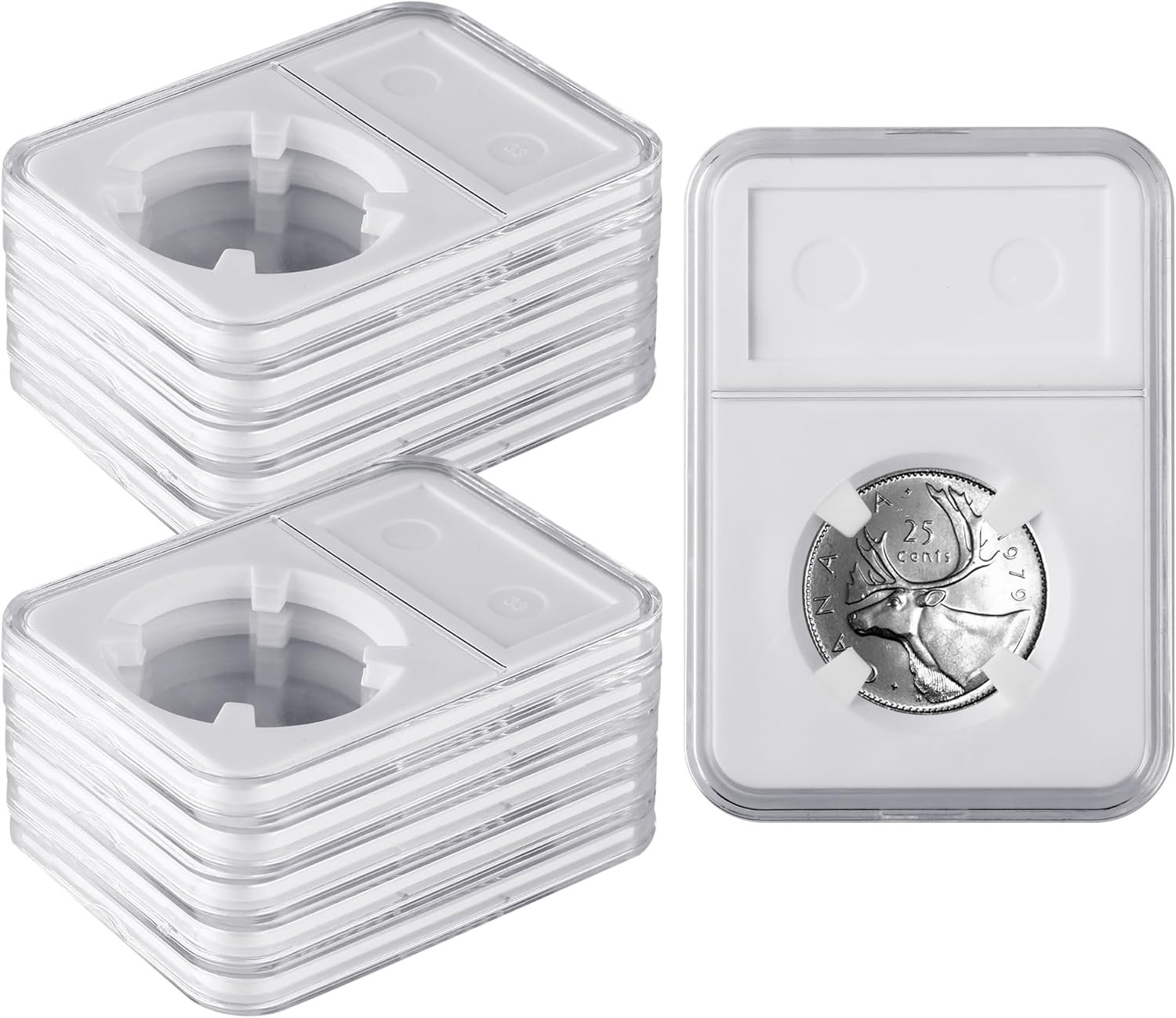 10 Packs 40Mm Coin Slab Display Holder, Storage Case for American Silver Eagle 1