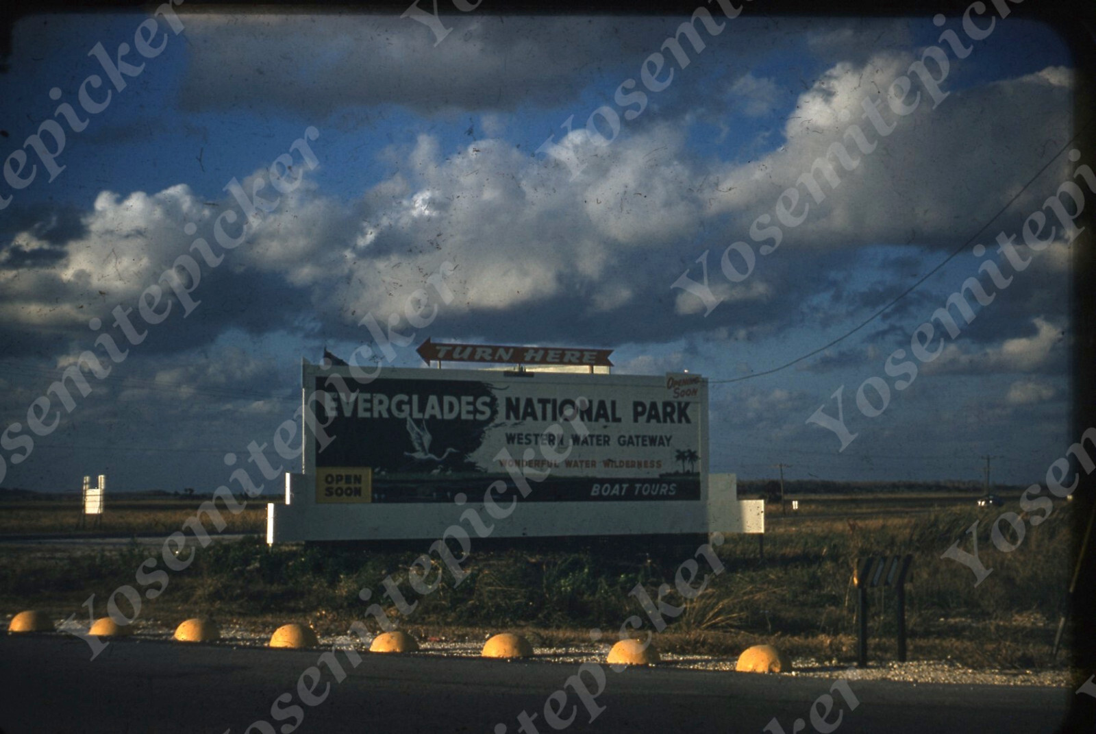sl90 Original slide 1960's Billboard Everglades National Park 978a