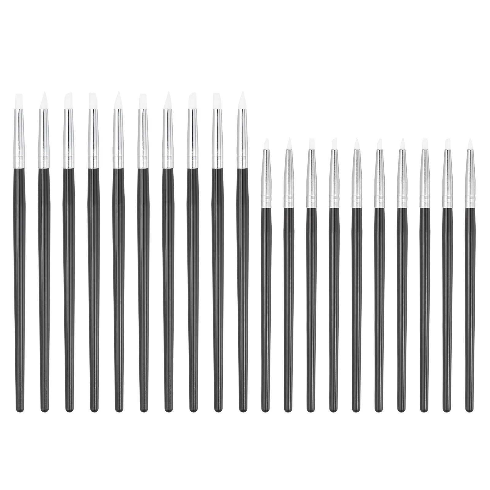 20 Pcs Silicone Clay Shaping Tool, Black/White (3mm/5mm)