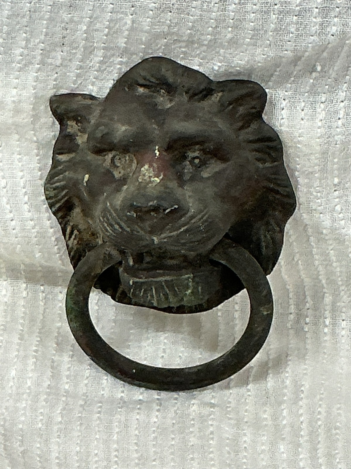 Vintage Solid Brass Lion Head Door Knocker Heavy England 2.5"x3.5" Head B