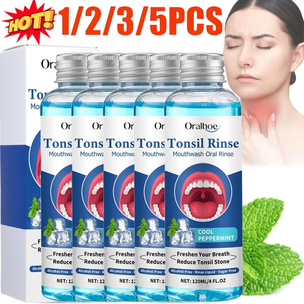 1-5PCS Natural Tonsil Stone Remover Rinse Mouthwash & Bad Breath Treatment 120ml
